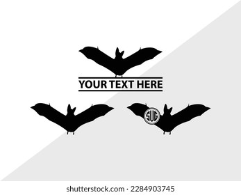 Bat Monogram Vector Illustration Silhouette