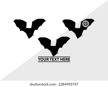 Bat Monogram Vector Illustration Silhouette