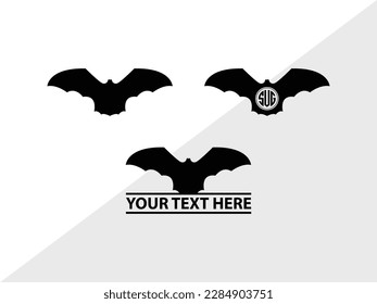 Bat Monogram Vector Illustration Silhouette