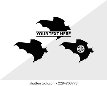 Bat Monogram Vector Illustration Silhouette