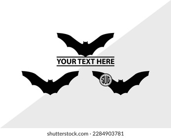 Bat Monogram Vector Illustration Silhouette