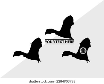 Bat Monogram Vector Illustration Silhouette