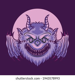 bat monster flying vector illustration