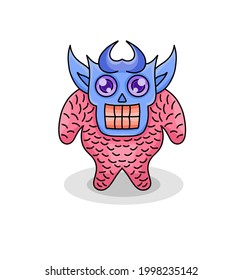 bat monster vector illustration in simple flat style.