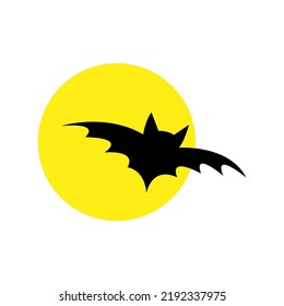 Bat Moon Halloween Vector Illustration Stock Vector (Royalty Free ...