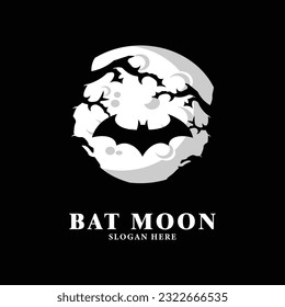 bat moon logo line
