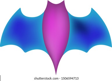 Bat in multicolored vector tones