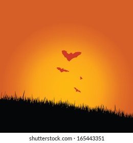 bat in the nature vector illustration