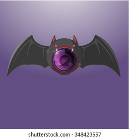 Bat Night Camera Vision Symbol Vector