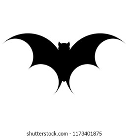 Bat for the night Halloween. Vector silhouette. Vector illustration.