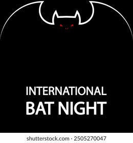 Bat night international, vector art illustration.