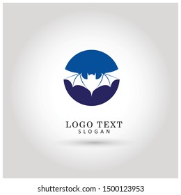 Bat Night Logo. Symbol & Icon Vector Template.