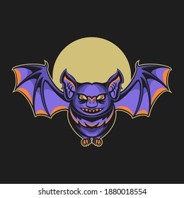 bat night vector illustration design isolated on dark background