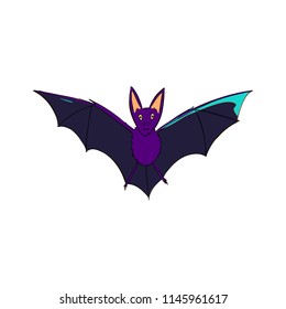 Bat is a nocturnal animal. A symbol of Halloween. The bat in flight