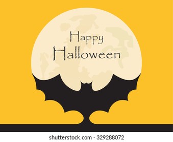 bat on moon background. halloween concept
