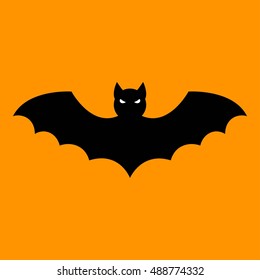 Bat on an orange background