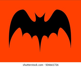 Bat on Orange Background. Vector illustration
