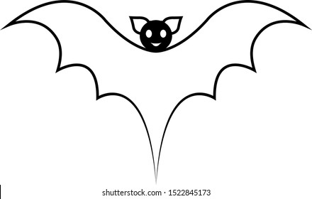 Bat on white background. Vector illustration.