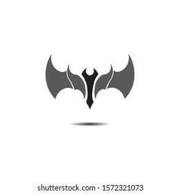 bat open wings flying concept elements icon 