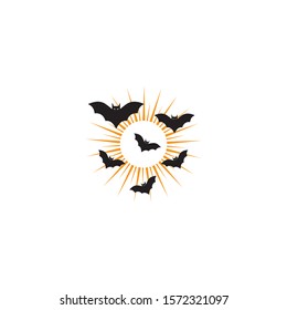 bat open wings flying concept elements icon 
