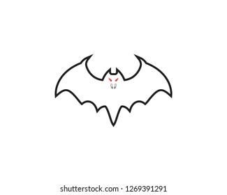 bat open wings icon vector