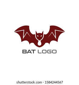 Bat open wings Logo concept elements icon template