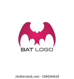 Bat open wings Logo concept elements icon template