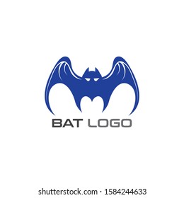 Bat open wings Logo concept elements icon template