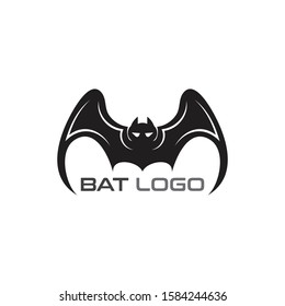 Bat open wings Logo concept elements icon template