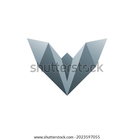 Bat Origami Gradient Flat Icon Logo Illustration Vector Isolated. Origami and Paper Craft Icon-Set. Suitable for Web Design, Logo, App. 