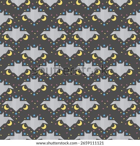 Bat Origami Seamless Pattern Background Illustration
