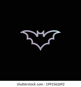 Bat Outline blue gradient vector icon