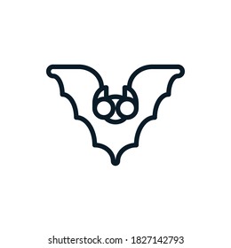 Bat outline icons. Vector illustration. Editable stroke. Isolated icon suitable for web, infographics, interface and apps.