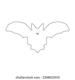 Bat Outline Vector In Elegant Design Style. Perfect For Drawing Book And Many Other Purposes.