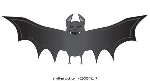 Bat with outstretched wings and large fangs 
