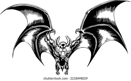 Bat Outta Hell Cartoon Vector Illustration