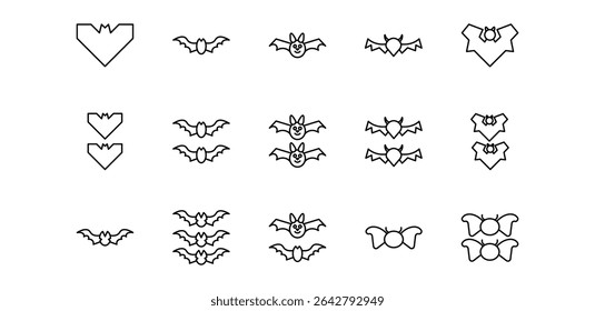 bat pack icon illustration line