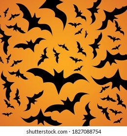 Bat pattern Halloween background. Vector illustration