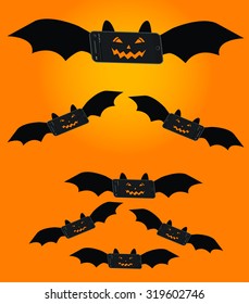 bat phone Halloween decoration vector