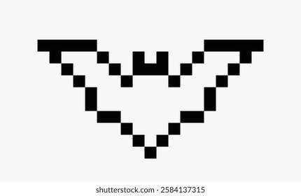 bat pixel art icon vector illustration.