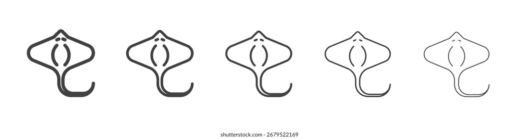Bat Ray Fish Symbol Linie Grafik Symbol