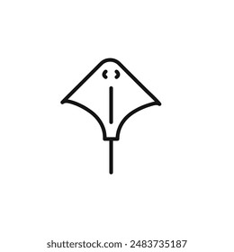 Bat Ray Fish icon outline collection in black
