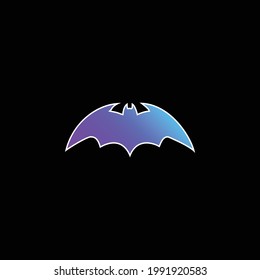 Bat With Rounded Sharp Wings Variant blue gradient vector icon