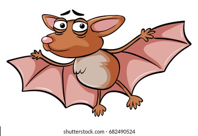 Bat with sad face illustration