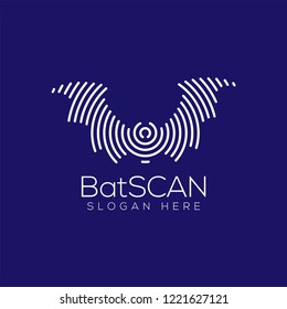 bat Scan Technology Logo vector Element. Animal Technology Logo Template