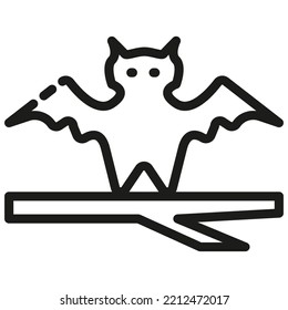 bat scary halloween outline icon