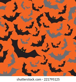 bat seamless dark and orange autumn halloween pattern eps10