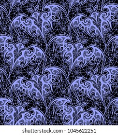 Bat. Seamless pattern. Lace  vector pattern.
