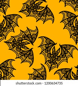 Bat. Seamless pattern. Lace  vector pattern.