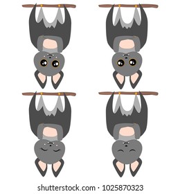 Bat Set Vector Illustration